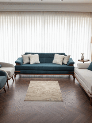 غرفة معيشة الأناقة الدافئة